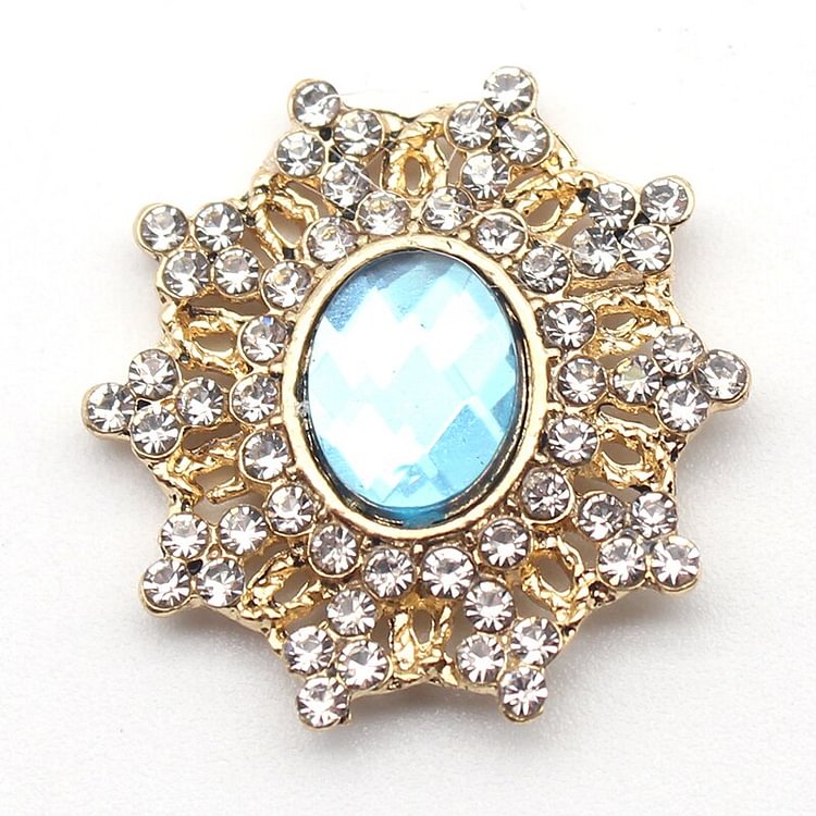 Shiny 10 Fashionable Oval Alloy Diamond Flat Bottom Button 24 * 26mm DIY Accessories
