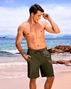 difficort Mens Swim Trunks Quick Dry Bathing Suit 9 inch Inseam Board Shorts with Compression Liner and Zipper Pocket