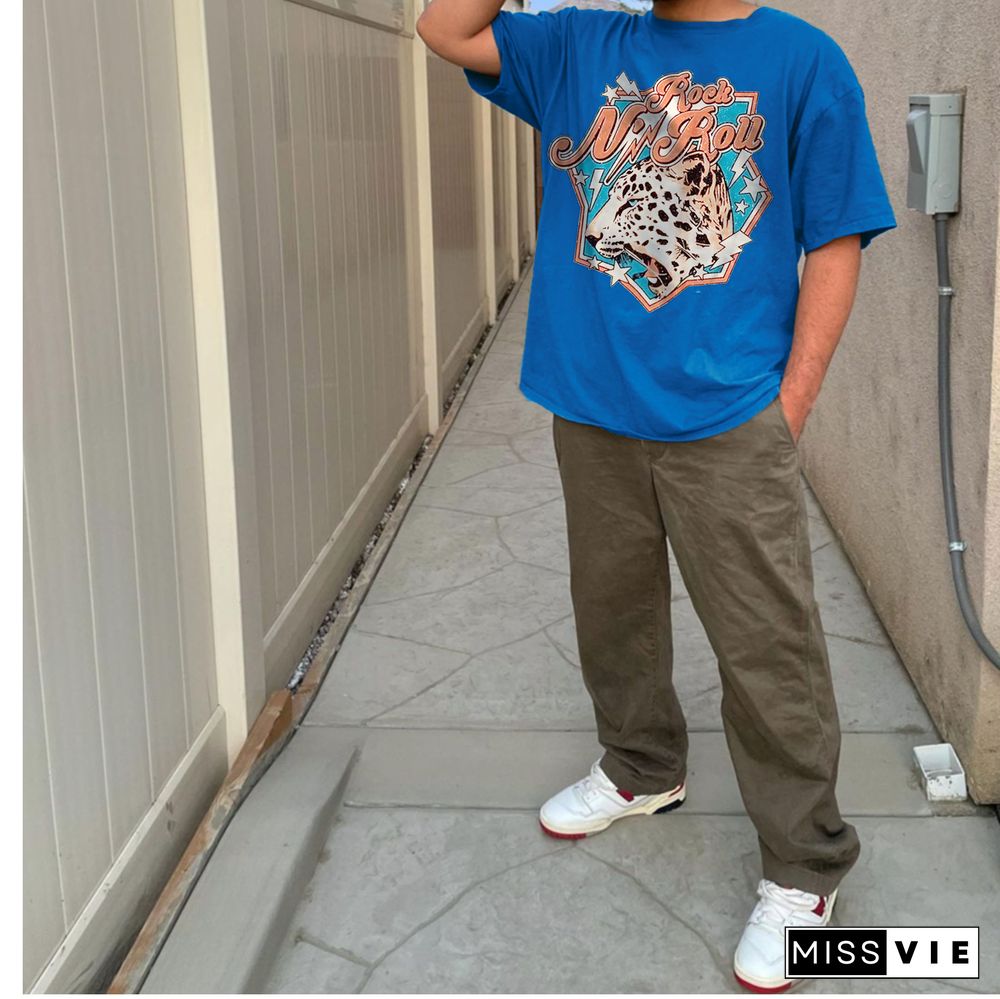 Retro Leopard Logo Oversized T-Shirt