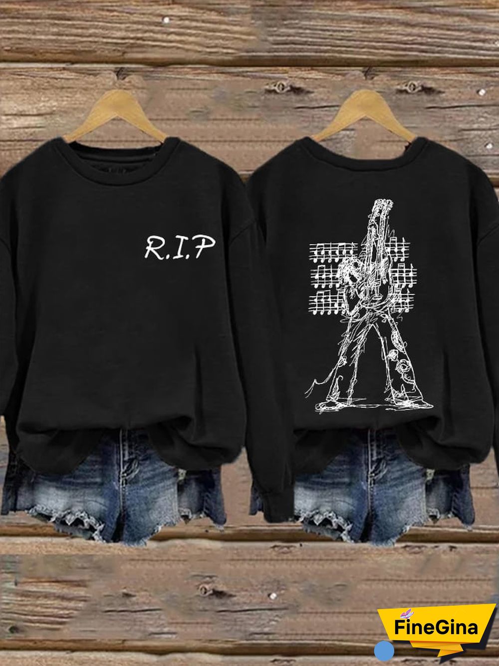 Women'S King Of Music RIP Print Sweatshirt