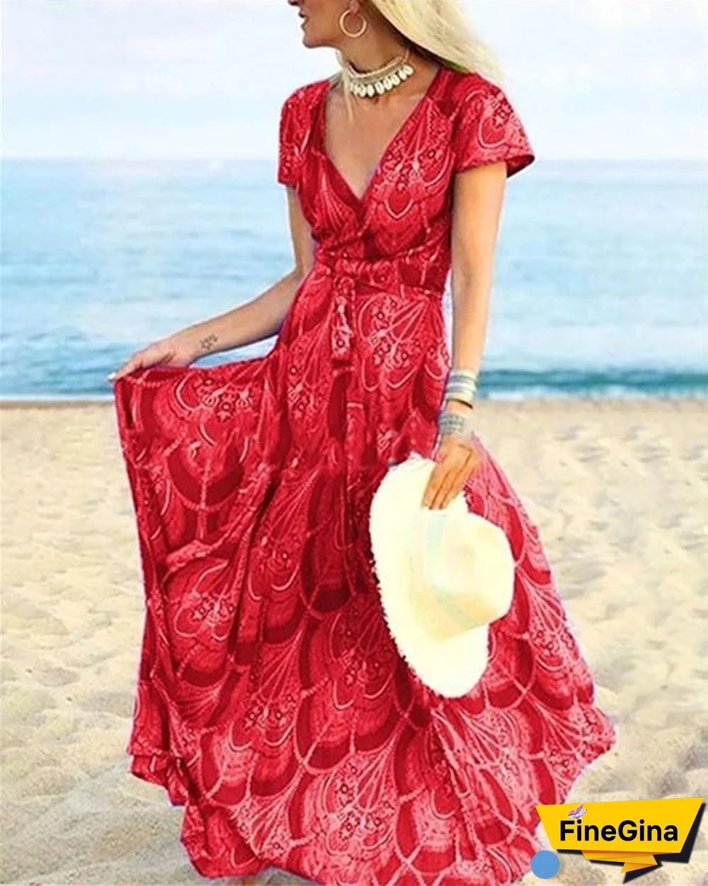 Floral Summer Holiday Daily  Women Fashion Maxi Dresses