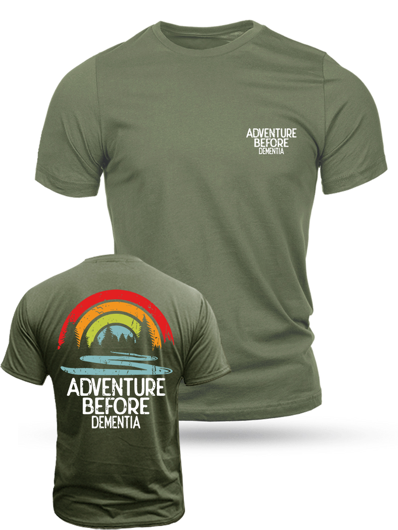 Men's Adventure Before Dementia Print Casual Short Sleeve T-shirt