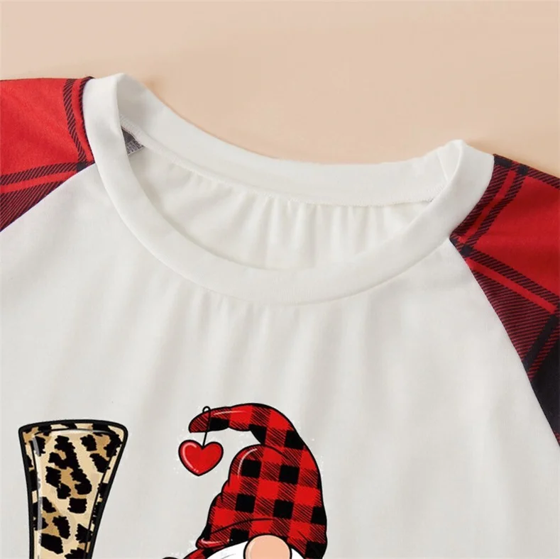 Santa Claus Letter Plaid Printed Parent-child Pajama Set (with Pet Dog Clothes)