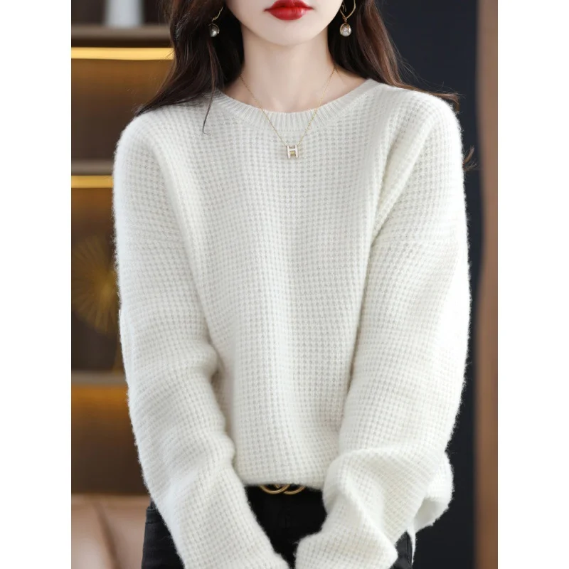 Uveng Uveng Round-Neck Cashmere Sweater Women's Woolen Woolen Woolen Sweater In Autumn And Winter 2024