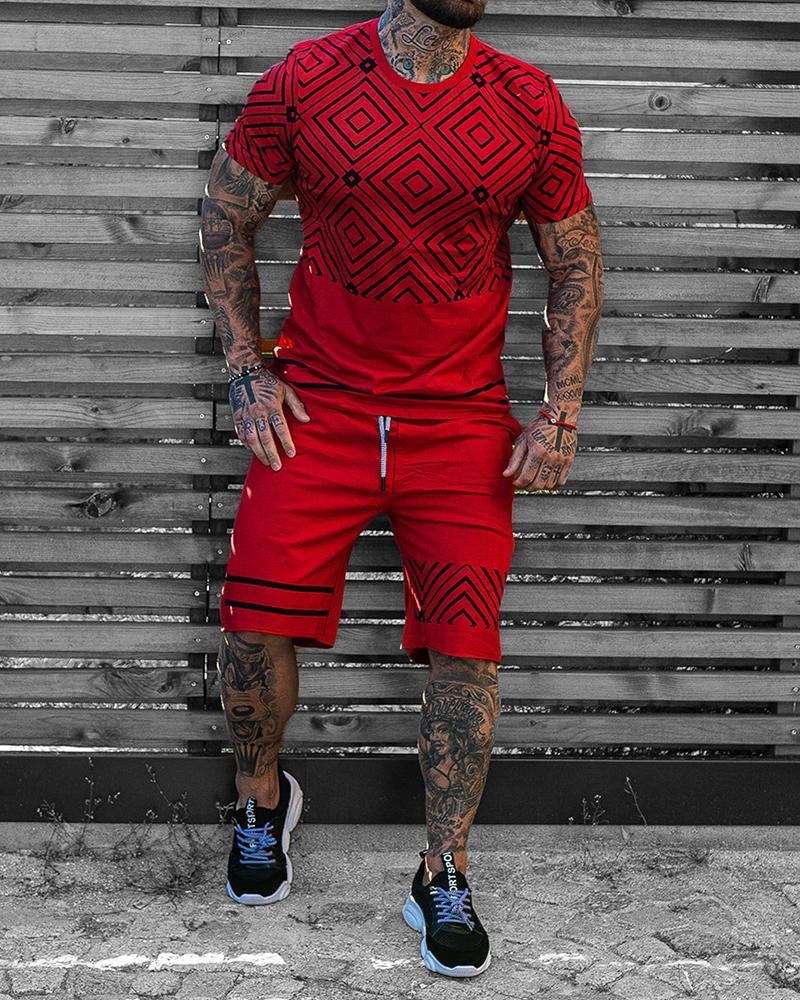 Printed Crew Neck Suits