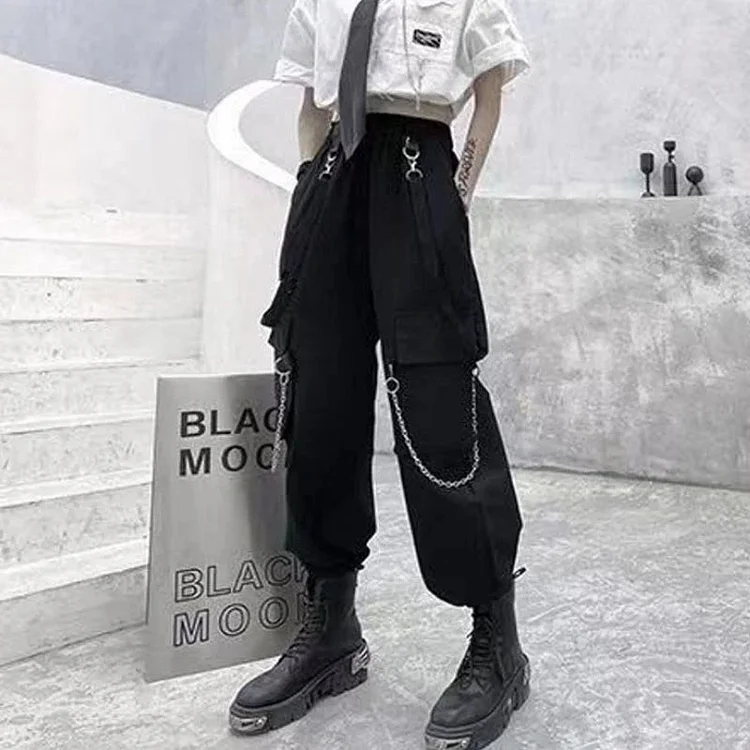Black High Waist Loose Pants