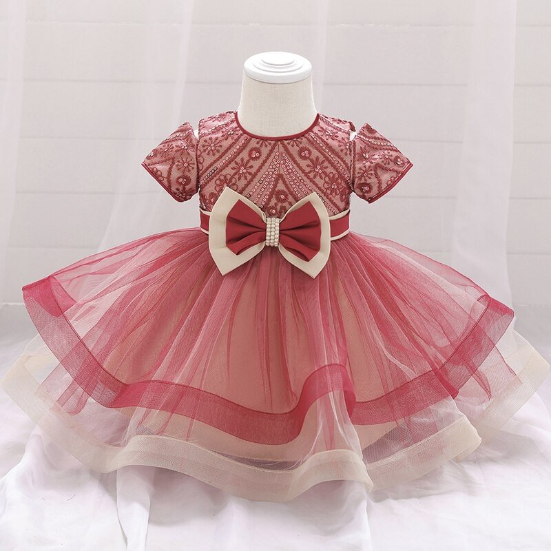 Baby Girl Clothes Vestidos Infantil For Girls Lace Princess Dress Tutu Kid Infant 1 Year Birthday Girl Party Wedding Prom Dress