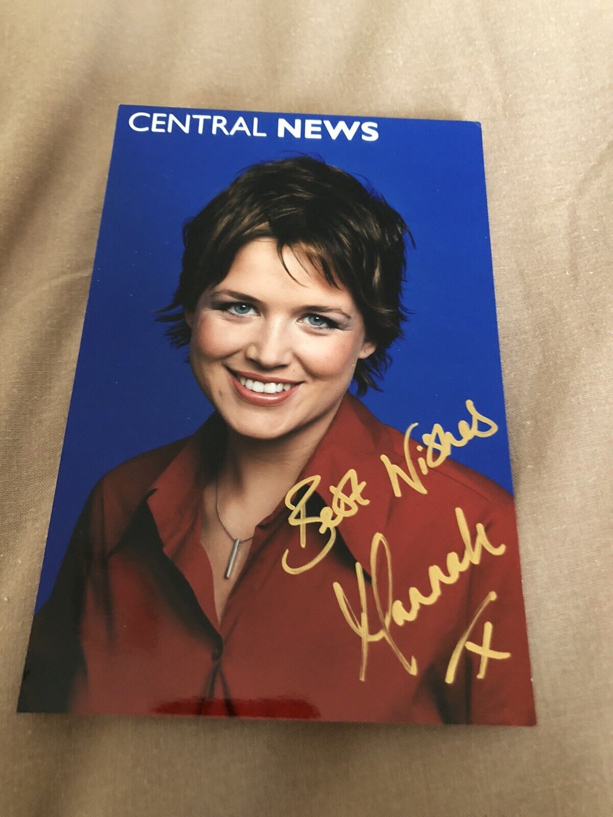 HANNAH ???? (ITV CENTRAL NEWS) VINTAGE SIGNED Photo Poster painting