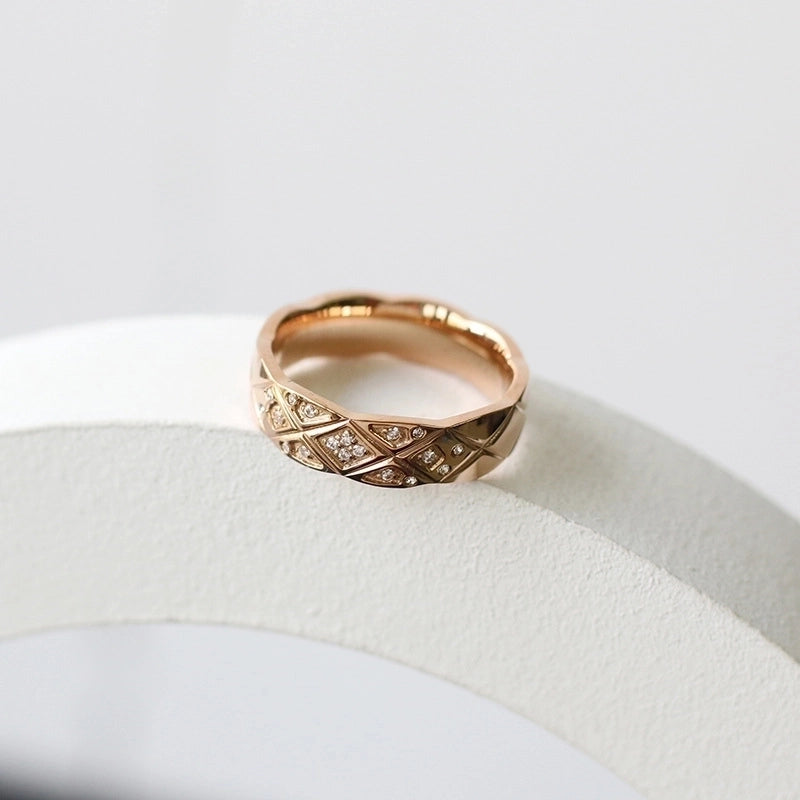 Fashion 304 Stainless Steel Rhinestones 18K Gold Plated