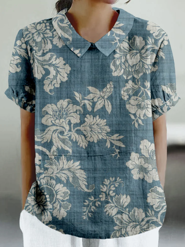 Vintage French Cottage Art Linen Blend Cozy Shirt