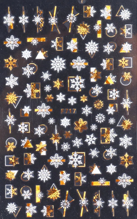 Churchf 1pcs Autumn Winter Nail Sticker Robin Snow Flower New Year Halloween Christmas 3D Decals Nail Art Design Decor Accessories-Nail Inspo