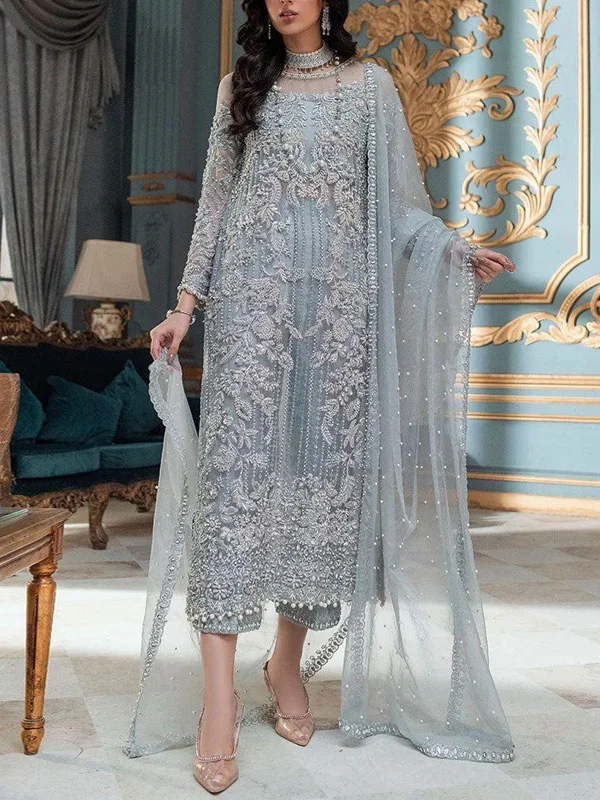 Sequined Elegant Organza Women's Suit