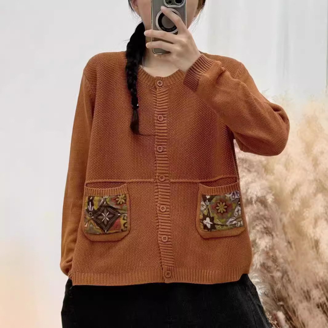 Chicfifth Sweater Women Winter Long Sleeve High Quality Autumn Vintage Top Knitted Cardigan