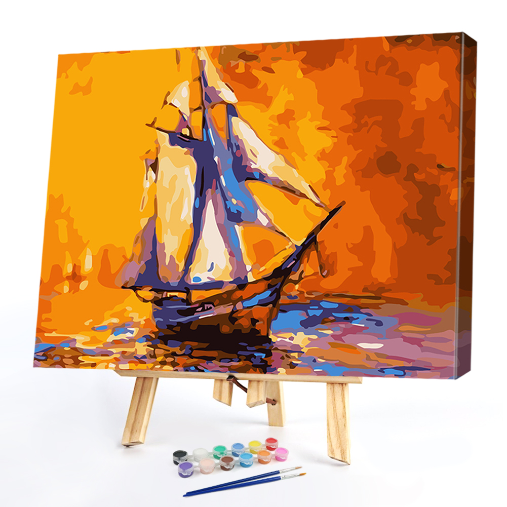 

40*50CM Paint By Numbers-Sailing Boat, 501 Original