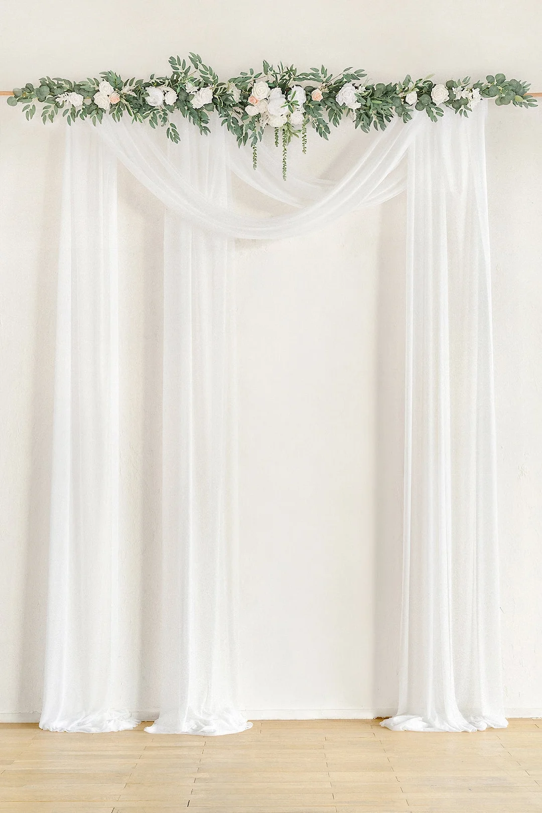 2 Panels Sheer Wedding Arch Draping 30" w x 32ft - 12 Colors