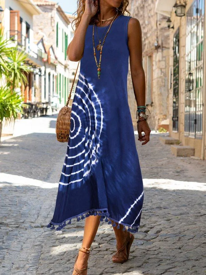 Attractive Asymmetrical Hem Sleeveless Midi Dress-vocosishoes