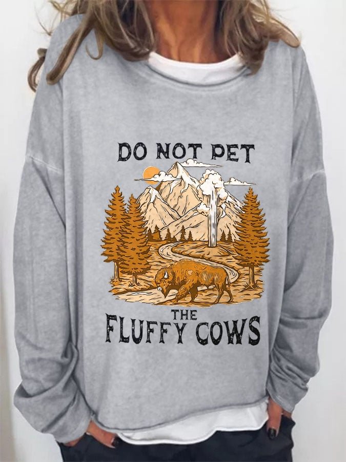 Fashion Print Long Sleeve Loose Sweatshirt
