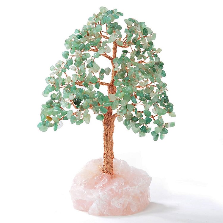 Aventurine Bonsai  Feng Shui Tree with Rose Quartz Base