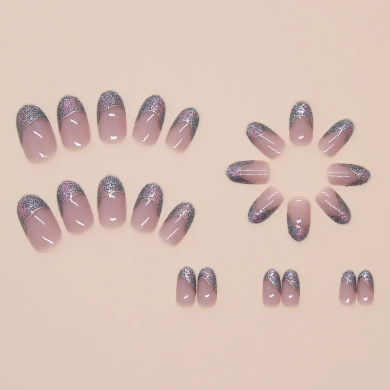 Churchf Churchf Eye Simple Fake Nails Wear Armor French Flash Removable Fine Nail Patch