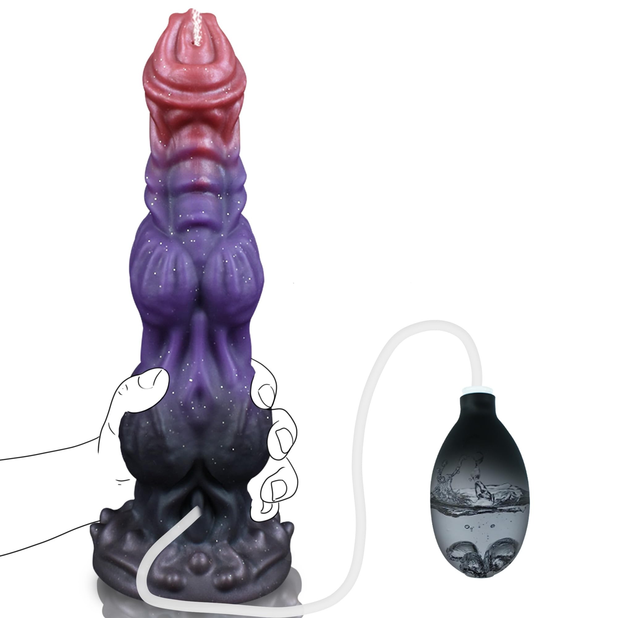 Nebulux - 10.55" Big Fantasy Dildo with 2 Knots｜2.86" Diameter Giant Dildos with Strong Suction Cup By Rose Toy