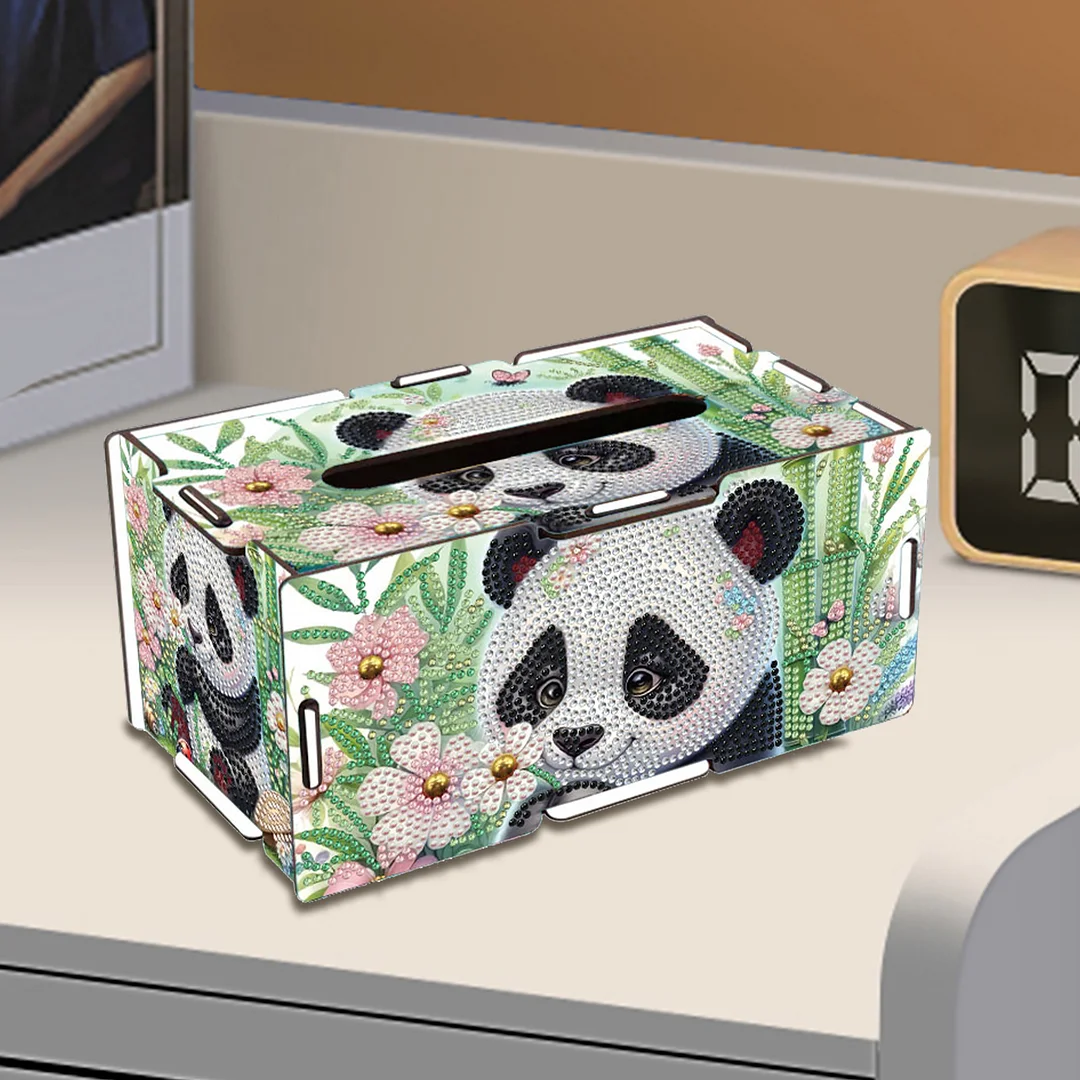 Wooden Diamond Painting Tissue Box for Home and Office Decoration(CZH003)
