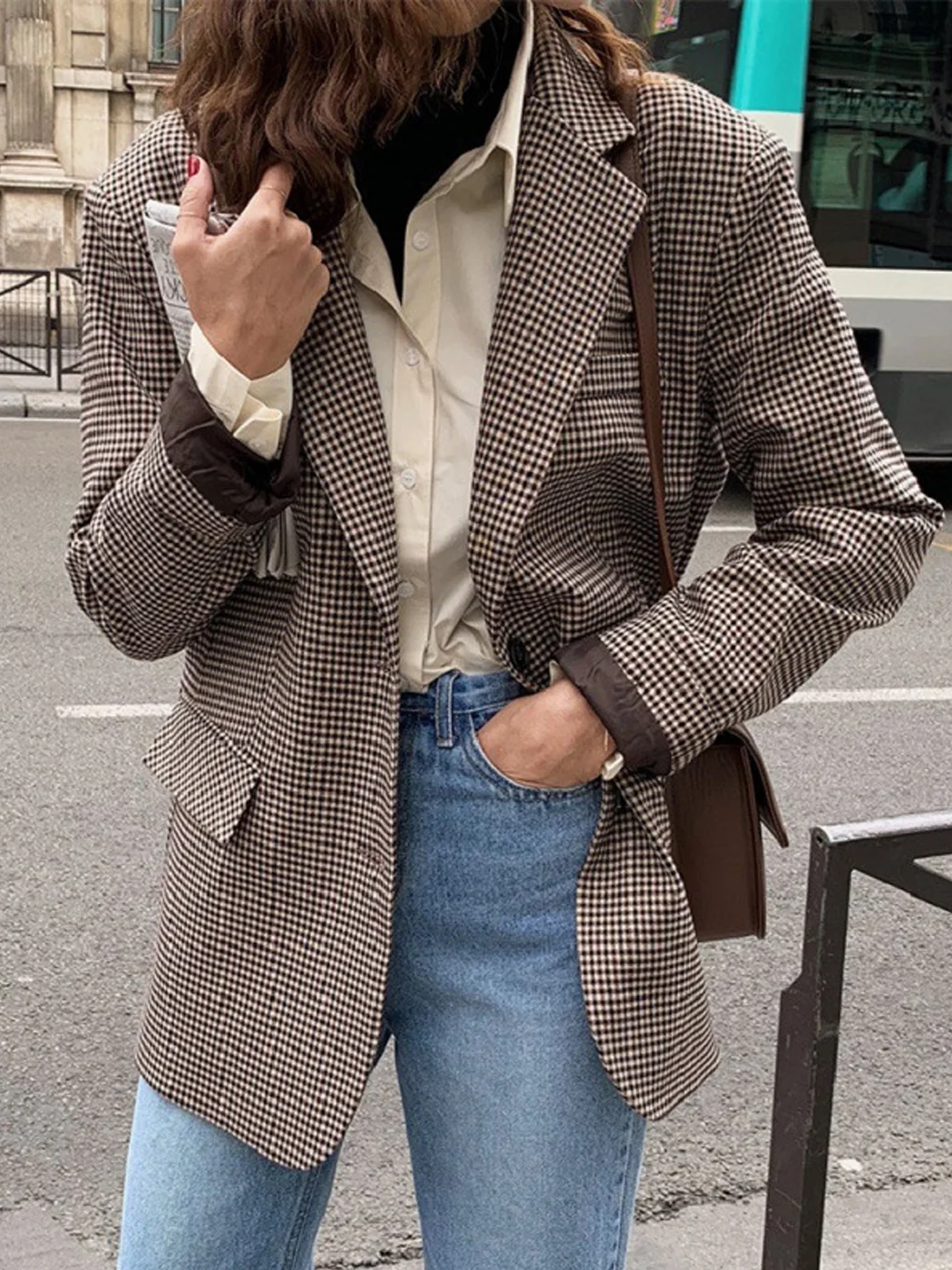 Vintage Dark Brown Single-breasted Loose Blazer / DarkAcademias /Darkacademias