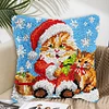 Christmas Cat-DIY Latch Hook Rug Pillowcase Kits 43*43cm tapestrymarket