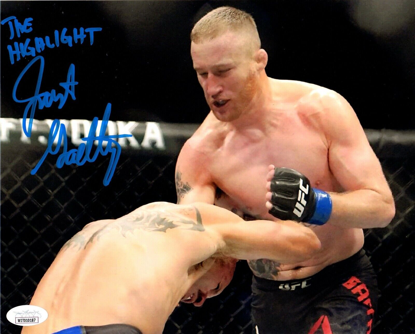 Justin Gaethje autographed signed inscribed 8x10 Photo Poster painting UFC The Highlight JSA COA