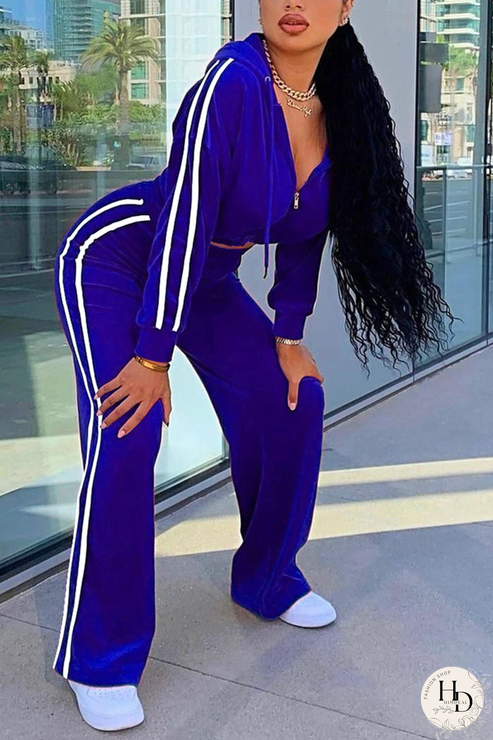 Red Fashion Casual Patchwork Solid Split Joint Hooded Collar Long Sleeve Two Pieces