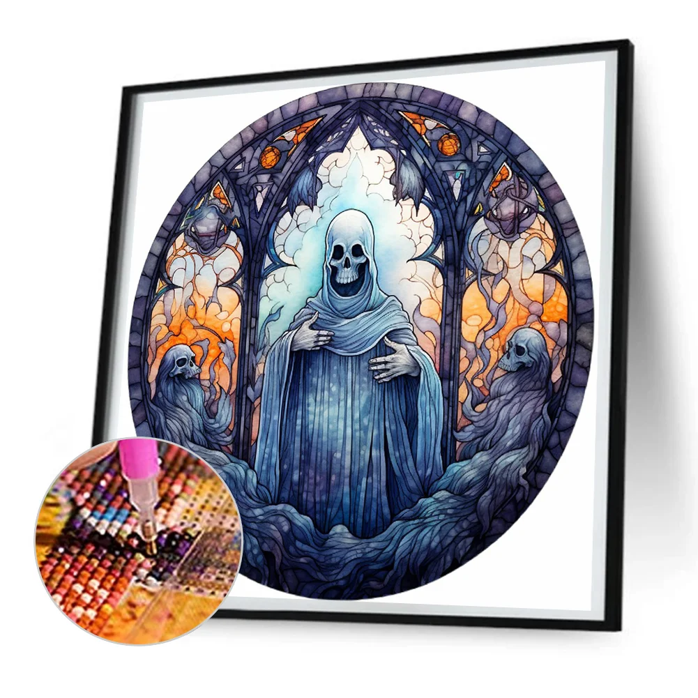 Full Round Diamond Painting 30*30cm - Scary Halloween