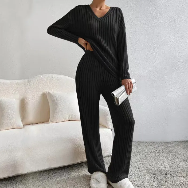 Women's Cotton Striped Co-ord Set &ndash; Blouse & Wide Leg Trousers &ndash; view 2