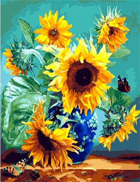 

Sunflowers Vase Art – Paint By Numbers - 40*50CM, 501 Original