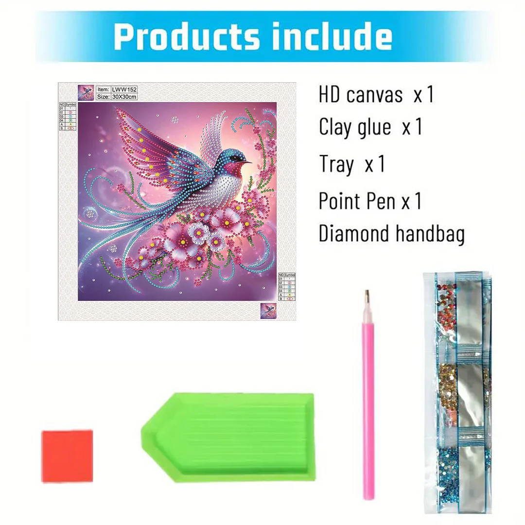 Bluebirds - Partial Special Shaped Drill Diamond Painting Kits (Canvas|30*30cm)