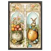 uk.everydayedeals (Limited Stock)Cross Stitch - 11ct Stamped - Retro Poster-Easter Egg Flower Rabbit (40*60cm)