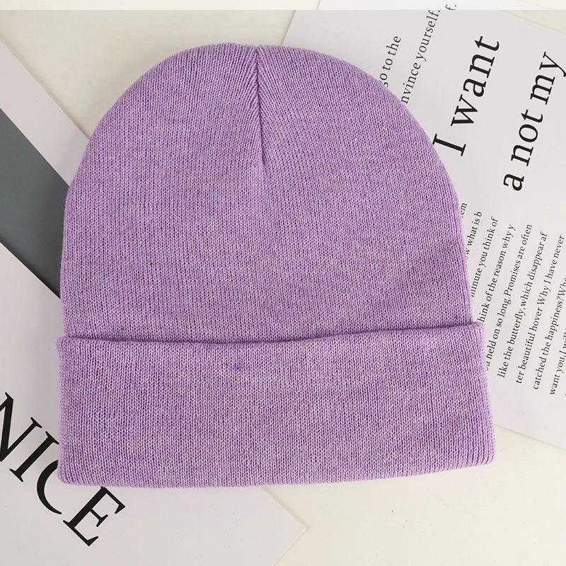 Unisex Minimalist Solid Color Eaveless Wool Cap
