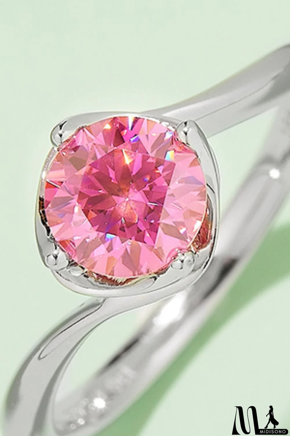MidiSono - 1 Carat Moissanite 925 Sterling Silver Solitaire Ring