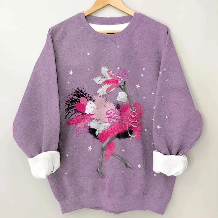Women's Party Fashion Ostrich Round Neck Sweater socialshop