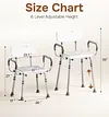 SOUNDFUSE Shower Chair for Inside  Shower with Arms and Back,  400 lbs Height Adjustable Shower Chair for Elderly and Disabled with Enhanced Non-Slip Feet, Heavy Duty Shower Seat.