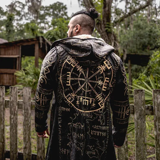 Mens Wool Capes Cloaks | Vikings Odin Hooded Coat | Viking