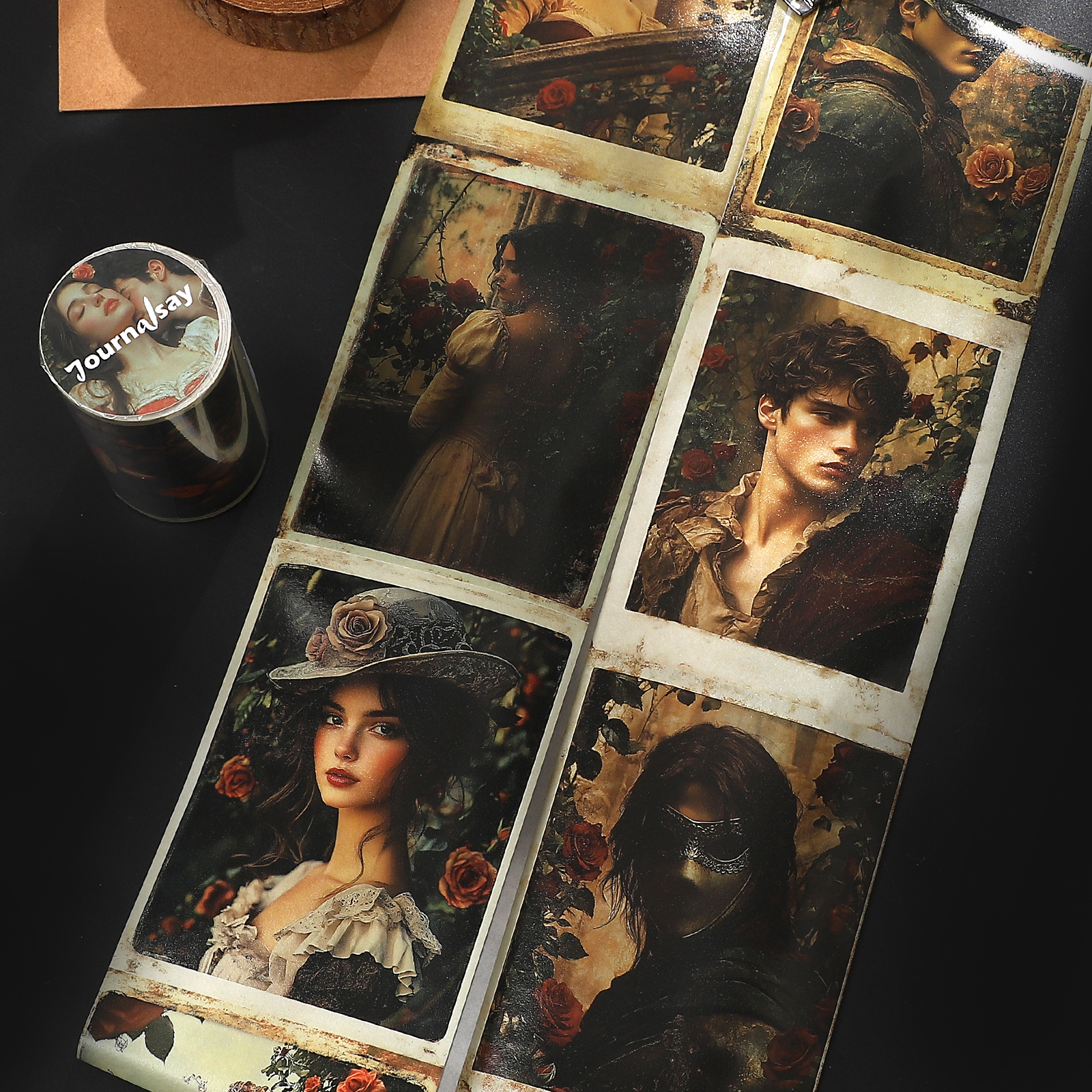 와시 테이프 - 80mm*205cm 빈티지 캐릭터 플라워 가든