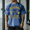 Retro Gym Bulldog Graphics Washed T-shirt by Inlyline