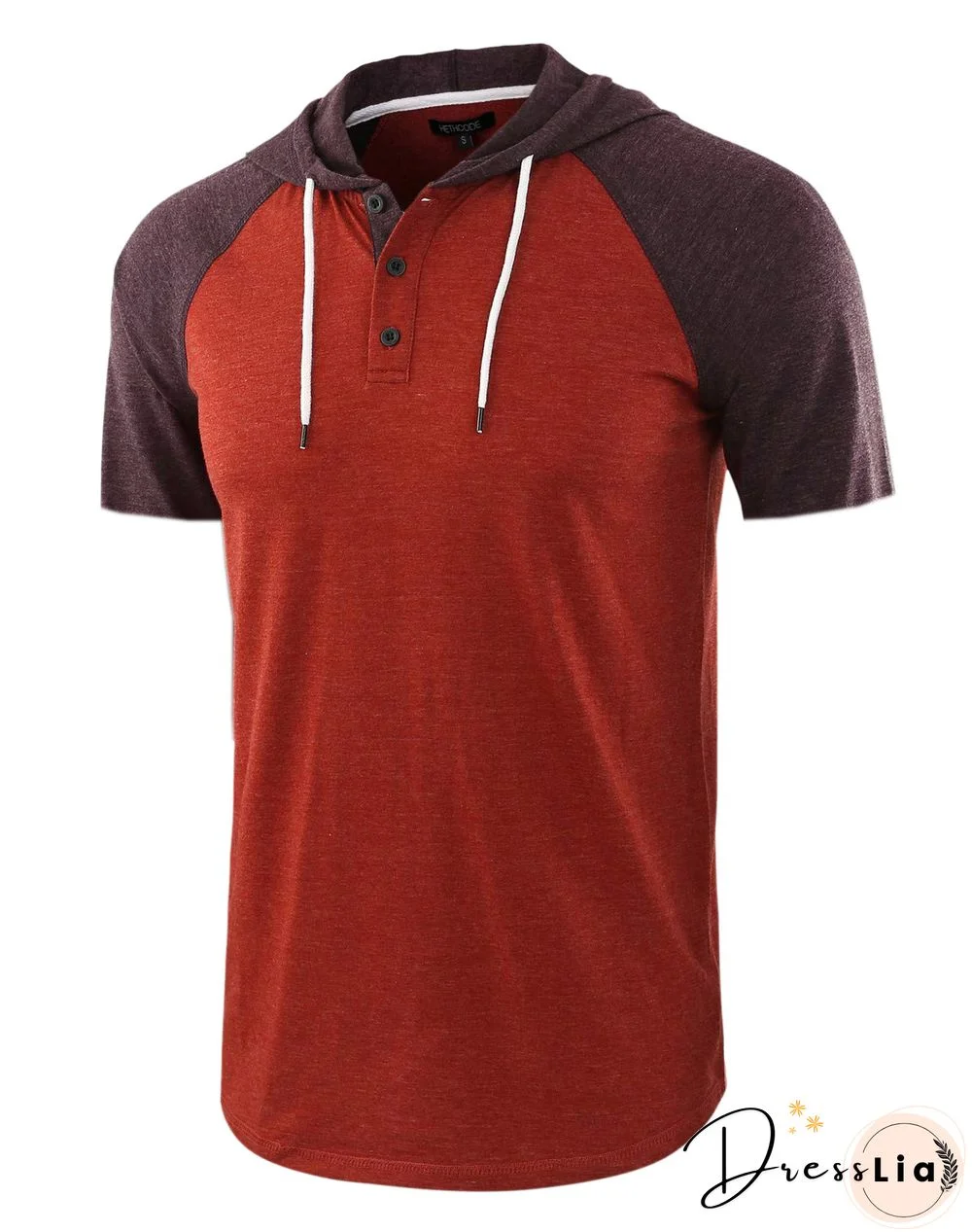 Mens Short Sleeve Sportswear Hoodie T-Shirt