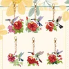 >SALE<6PCS Double Sided Special Shape Diamond Painting Keychain (Hummingbird Flower)