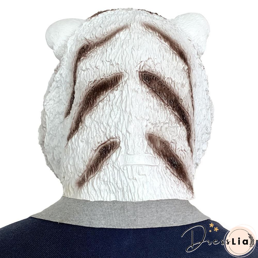 Halloween White Tiger Mask Animal Party Halloween Full Head Mask