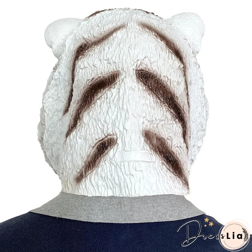 Halloween White Tiger Mask Animal Party Halloween Full Head Mask