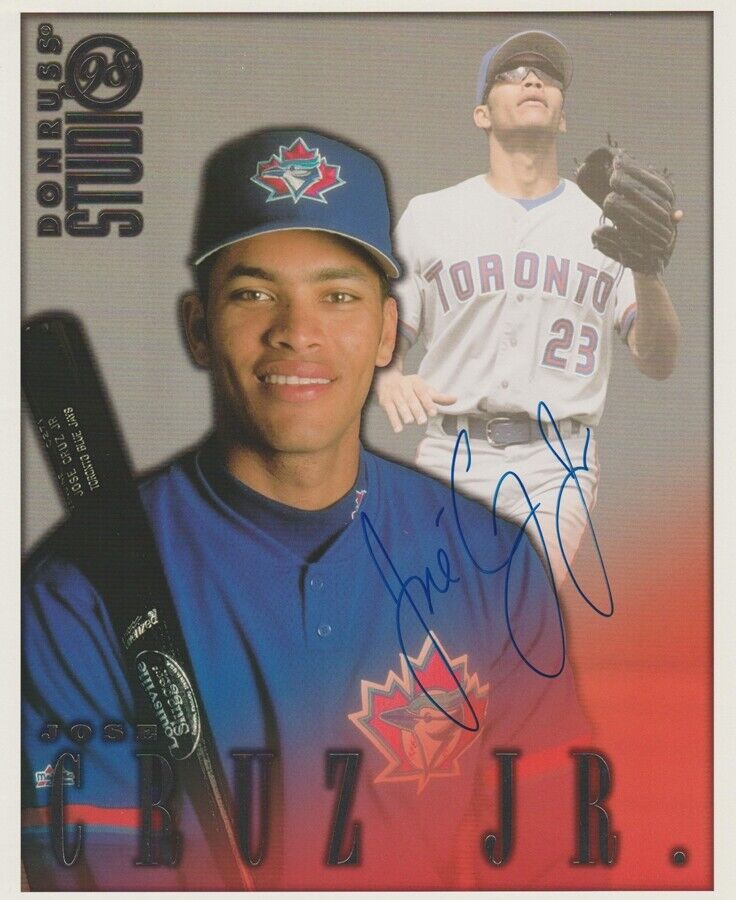 Jose Cruz Jr Toronto Blue Jays 98 Studio Autographed Signed 8x10 Photo Poster painting CFS COA