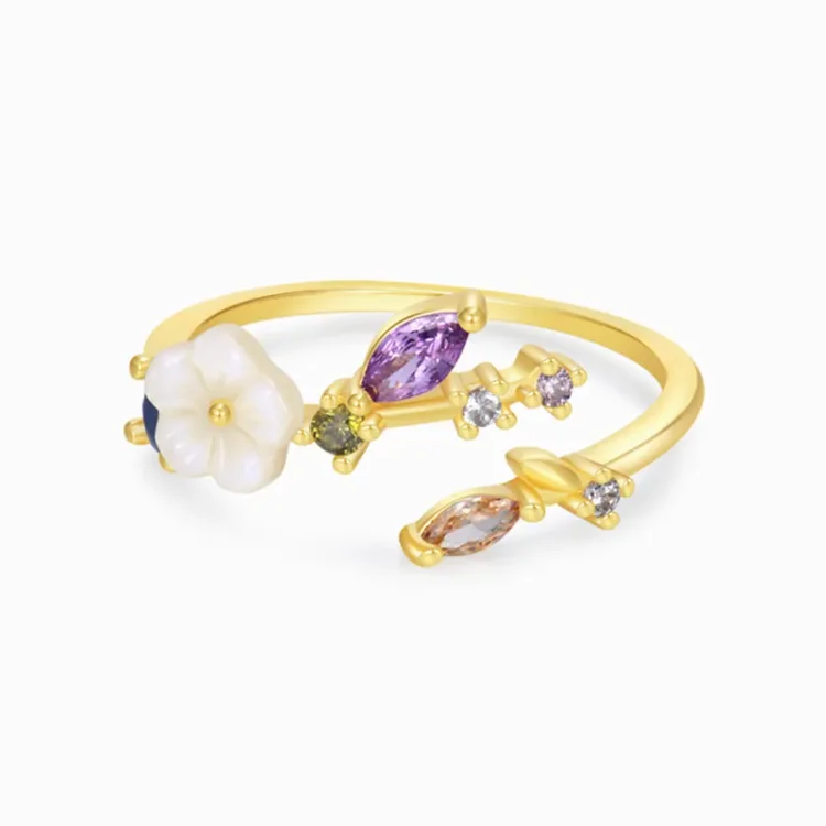 For Granddaughter - S925 Grandmother & Granddaughter A Link That Can Never Be Undone White Peach Ring