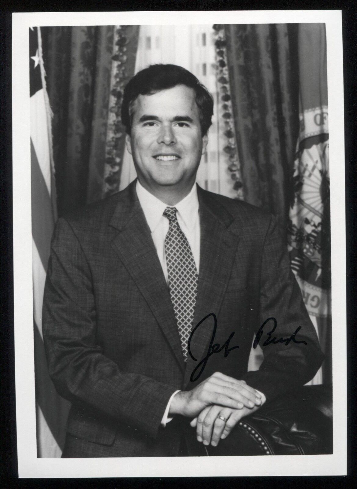 Jeb Bush Signed Photo Poster painting Autographed Signature While Governor of Florida