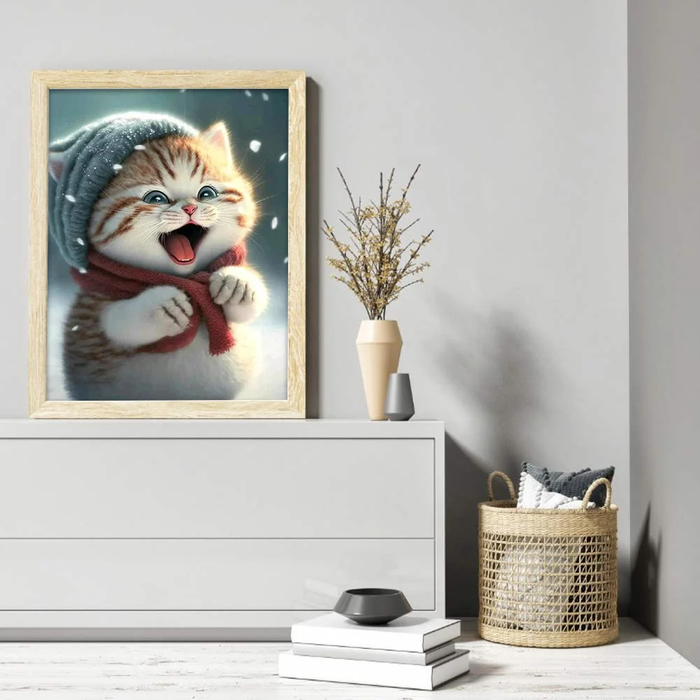 Full Round Diamond Painting 30*40cm - Cute Cat