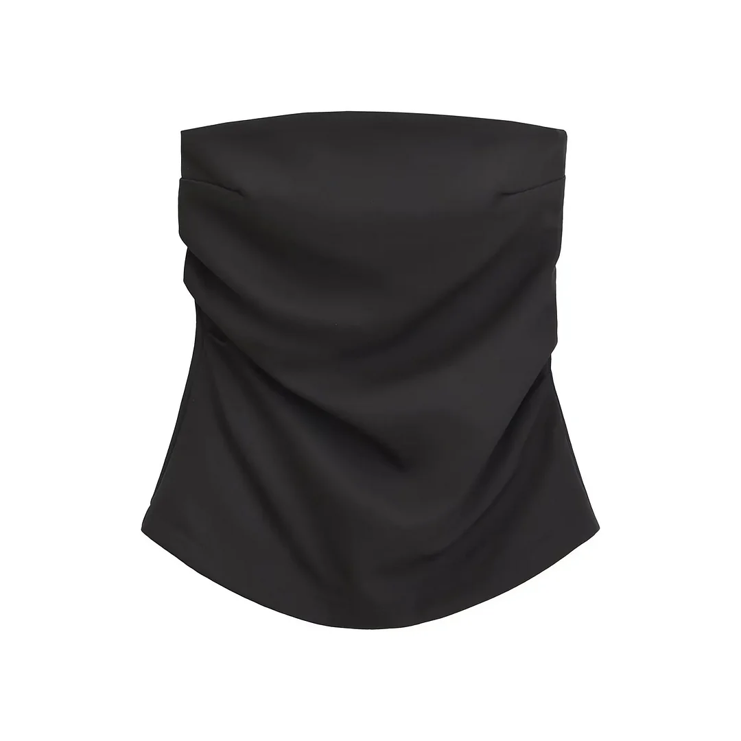 Toloer Toloer Winter Women's Wear With Chest Pleated Solid Color Jacket Top Women's Style-Outfit Ideas